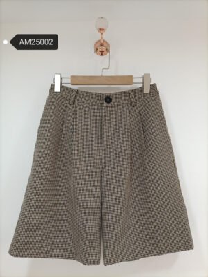 Houndstooth Wide-Leg Shorts – Tailored Culottes | MX Craft Studio