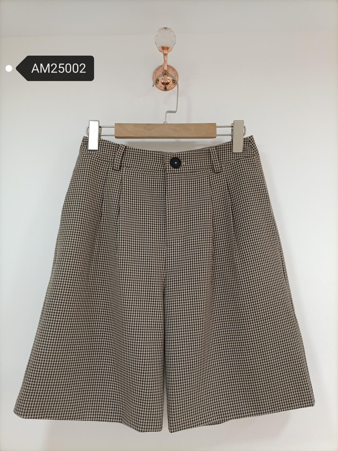 am25002 Houndstooth Wide-Leg Shorts – Tailored Culottes | MX Craft Studio