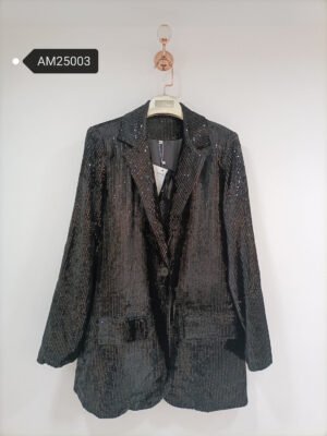 Glamour Sequined Blazer – Black Sequin Jacket | MX Craft Studio|Glamour Sequined Blazer – Silver Sequin Detail | MX Craft Studio