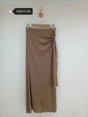 Textured Wrap Maxi Skirt – ring tie detail | XM Fashion Mfg