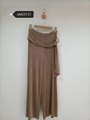 Textured Wide Leg Pants – ring waist detail | XM Fashion Mfg