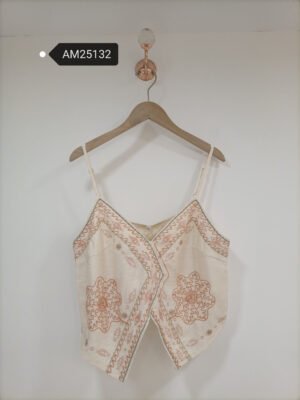 Embroidered Tulip Hem Camisole – contrast embroidery | XM Fashion Mfg