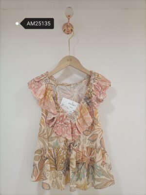 Floral Print Ruffled Peplum Top – lace edge ruffles | XM Fashion Mfg