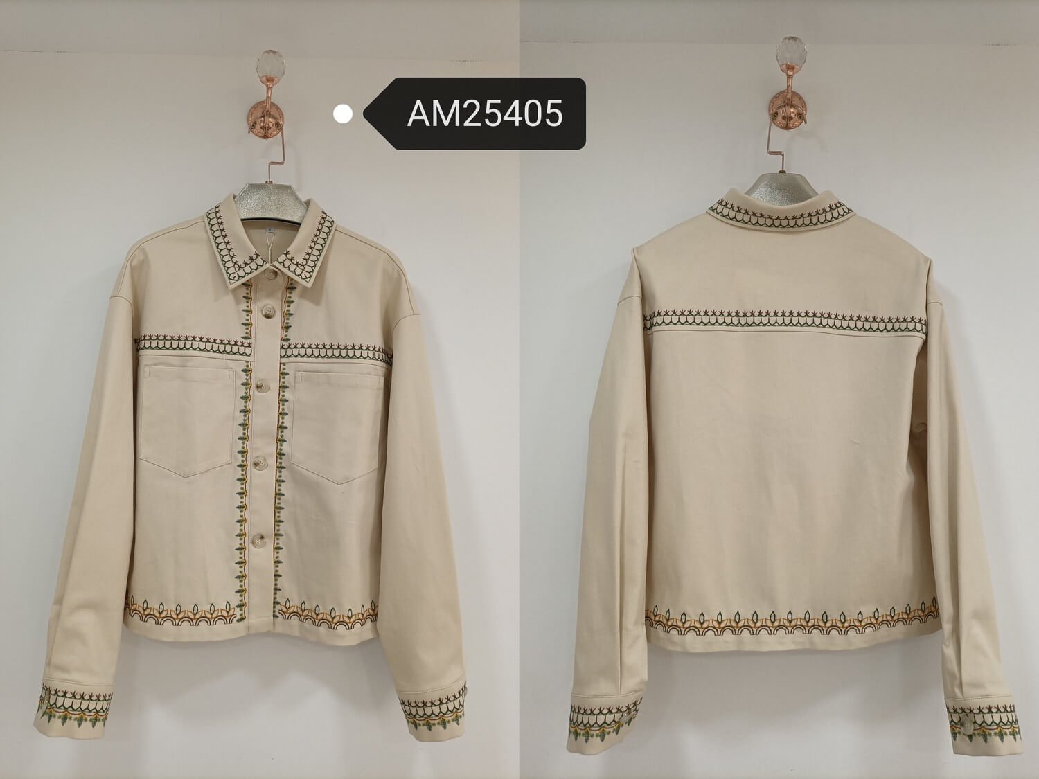 am25405 Folk Embroidered Utility Jacket | MX Craft Studio