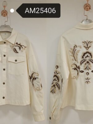 Scroll Floral Embroidered Jacket | MX Craft Studio