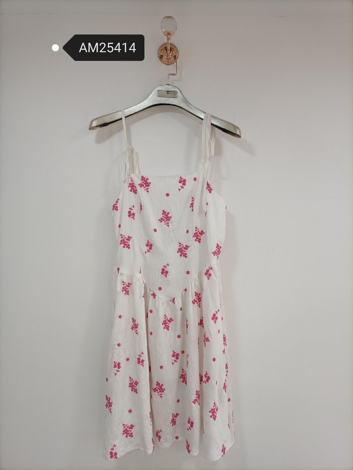 am25414 Floral Embroidered Dress – Cotton Linen | MX Craft Studio
