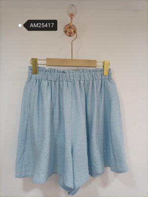 Casual Light Blue Elastic Shorts | MX Craft Studio