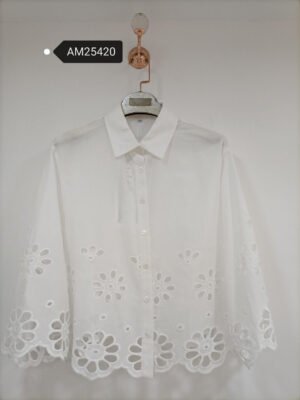 Scalloped Cutout Blouse – Oversized Eyelet | MX Craft Studio