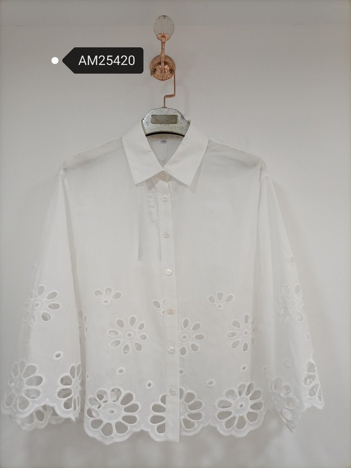 am25420 Scalloped Cutout Blouse – Oversized Eyelet | MX Craft Studio