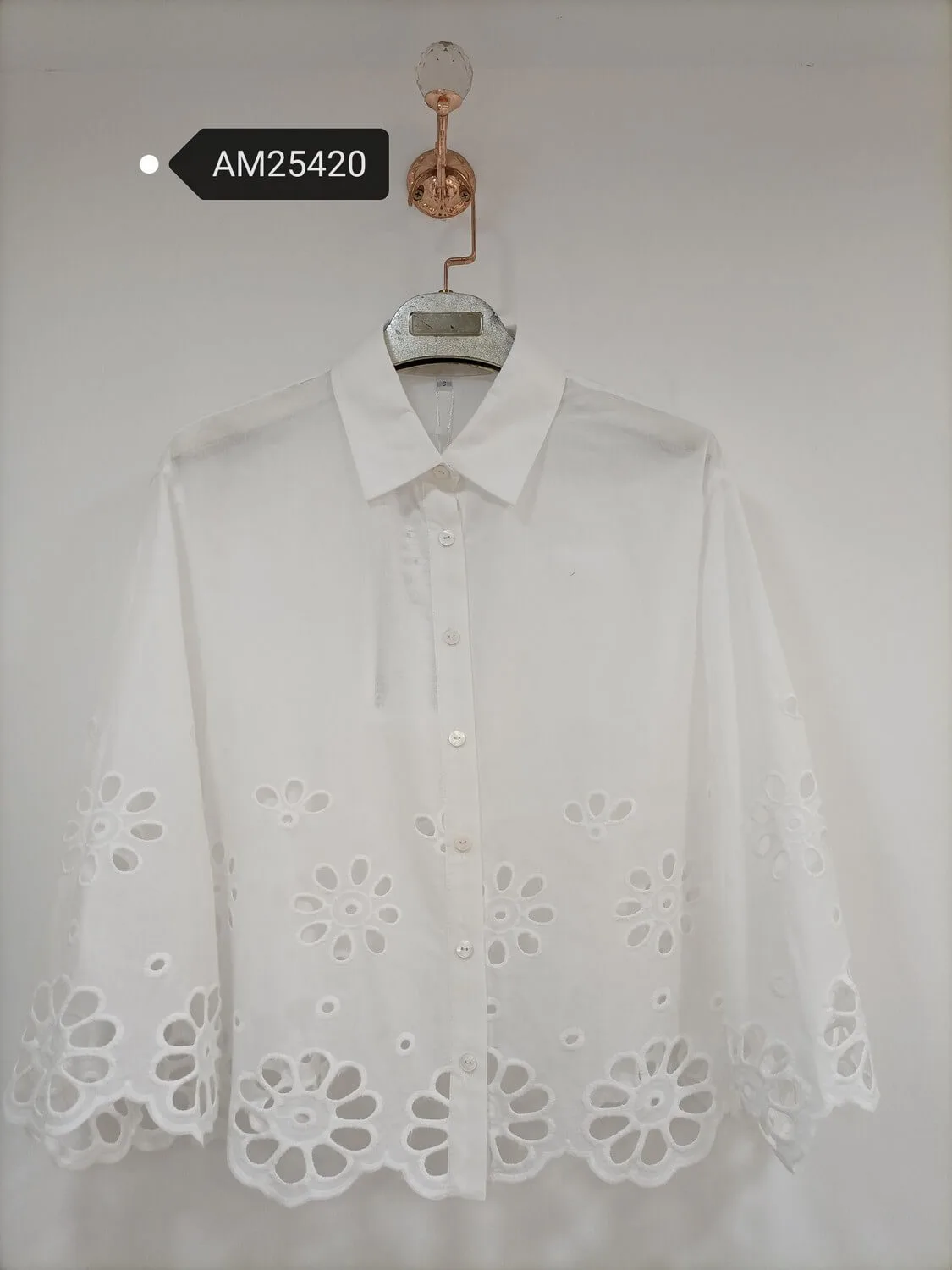 Scalloped Cutout Blouse – Oversized Eyelet | XM Fashion Mfg