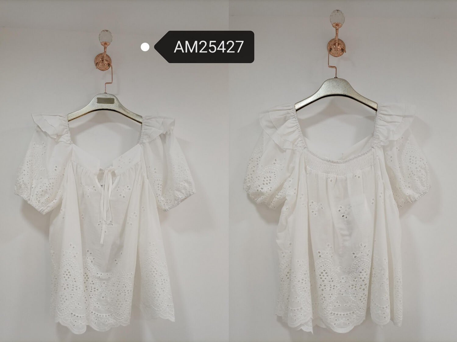 am25427 Off-the-Shoulder Broderie Anglaise Top | MX Craft Studio