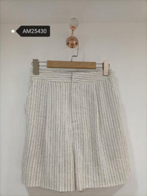 Striped Tailored Shorts – Linen Blend | MX Craft Studio