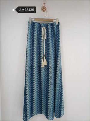 Chevron Crochet Maxi Skirt – Ocean Blue | MX Craft Studio