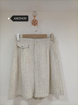Striped High Waist Shorts – Button Detail | MX Craft Studio