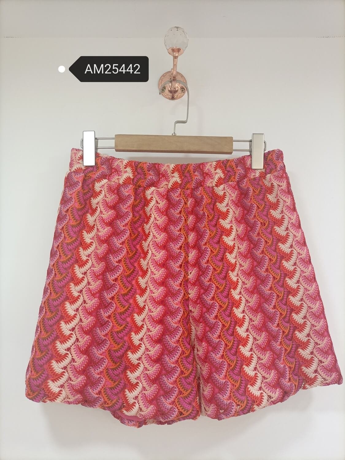 am25442 Chevron Crochet Shorts – Pink Orange | MX Craft Studio