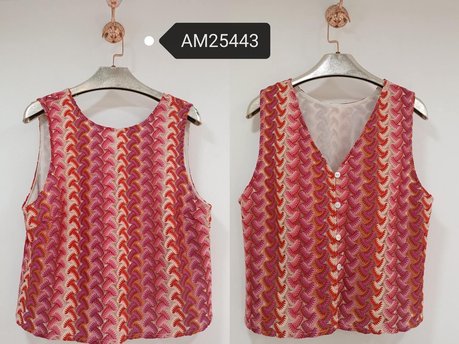 am25443 Chevron Crochet Sleeveless Vest | MX Craft Studio