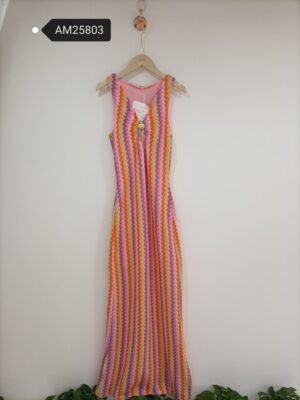 Zigzag Print Maxi Dress – Gold shell hardware | XM Fashion Mfg