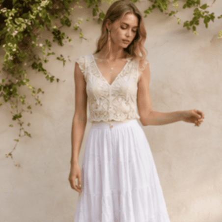 Women's skirt with craft detailing, made by XM Fashion Mfg Guangzhou