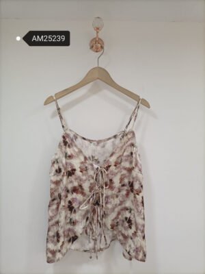 Tie-Dye Silk Cami Top – Ruched Keyhole Front | XM Fashion Mfg