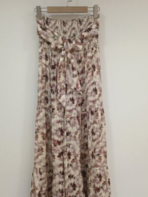 Tiered Tie-Dye Maxi Skirt – Smocked Elastic Waist Silk Blend | XM Fashion Mfg
