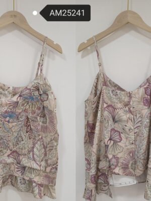 Embroidered Paisley Silk Cami – Delicate Floral Embroidery | XM Fashion Mfg