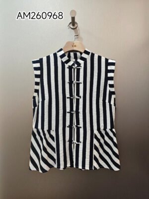 Riviera Frog Closure Peplum Top Wholesale